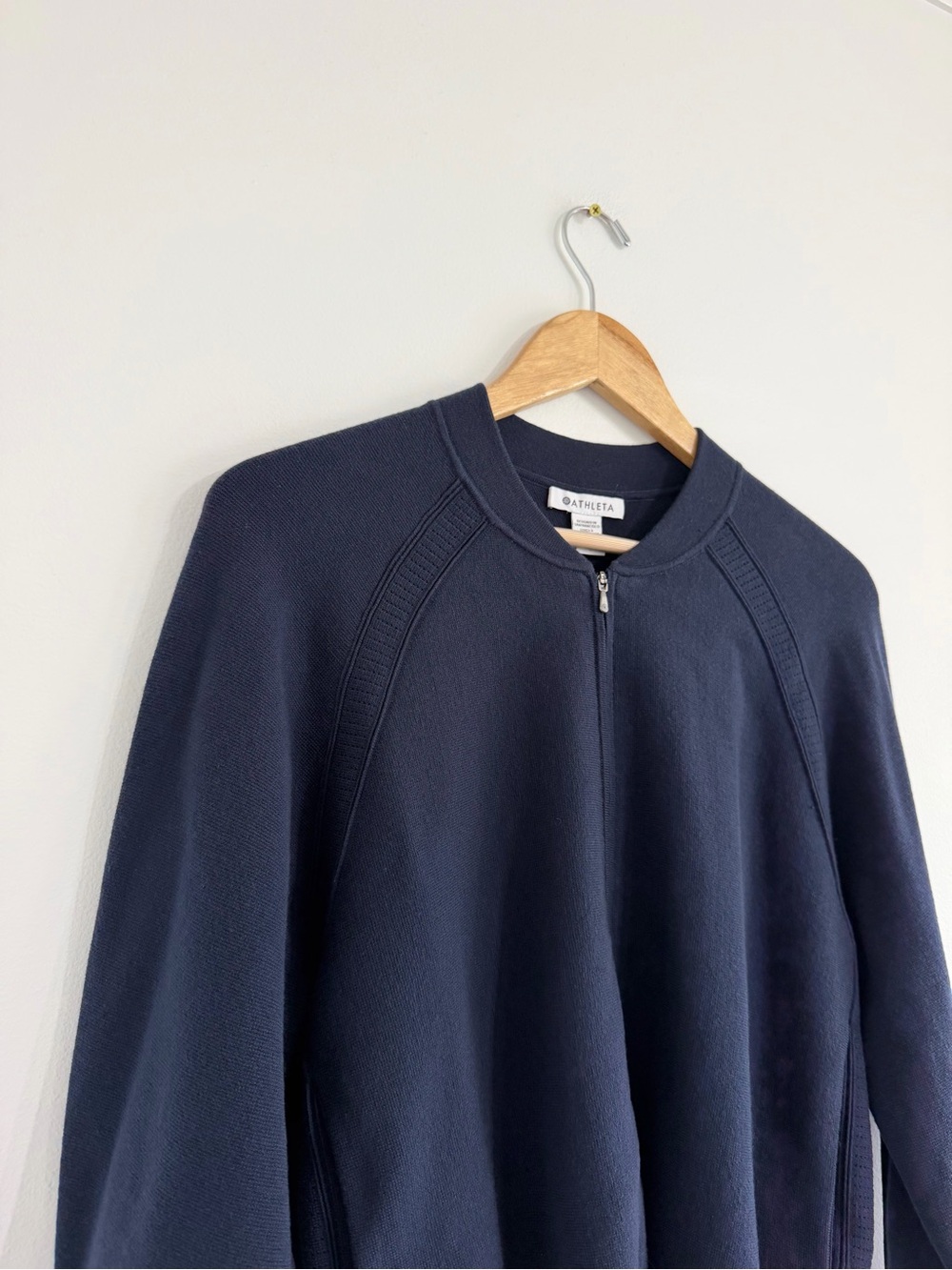 Athleta Advantage Sweater Navy blue knit cardigan - Picture 4 of 12